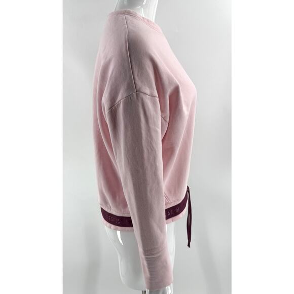 Under Armour Womens Crop Sweatshirt Top Size Medium Pink Drawstring Waist - Picture 5 of 8
